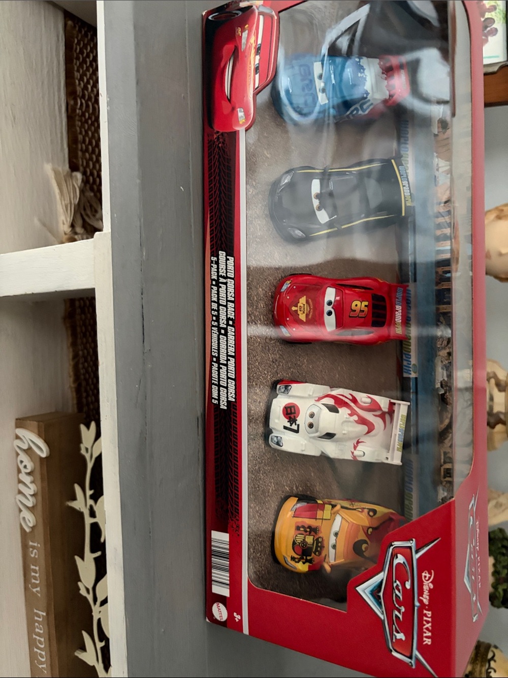 Disney Cars Movie 5-Car Set - Red, Blue, Black, White, Yellow
